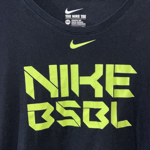 Nike BSBL Baseball Logo Black & Yellow Crew Neck Short Sleeve w/ Camouflage Camo - Picture 4 of 6